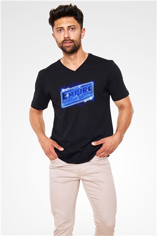 Empire Strikes Back Siyah Unisex  V Yaka Tişört