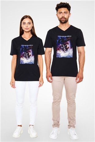 Empire Strikes Back Siyah Unisex  V Yaka Tişört