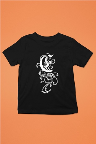 Empyrium Baskılı Unisex Siyah Çocuk Tişört - Tshirt