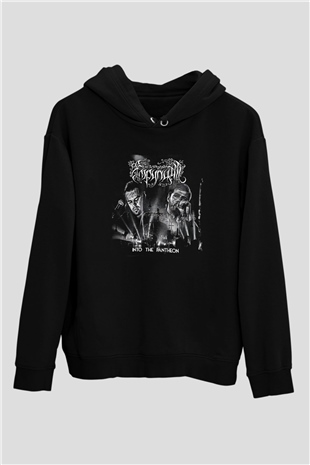 Empyrium Baskılı Unisex Siyah Kapüşonlu Sweatshirt