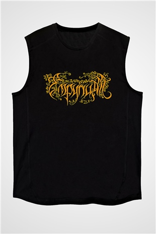 Empyrium Baskılı Unisex Siyah Kolsuz Tişört - Tshirt