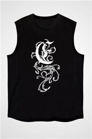 Empyrium Baskılı Unisex Siyah Kolsuz Tişört - Tshirt