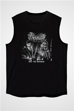 Empyrium Baskılı Unisex Siyah Kolsuz Tişört - Tshirt