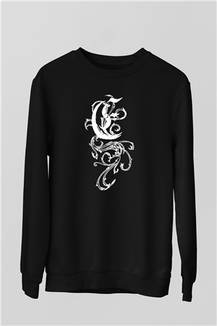 Empyrium Baskılı Unisex Siyah Sweatshirt