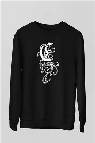 Empyrium Baskılı Unisex Siyah Sweatshirt