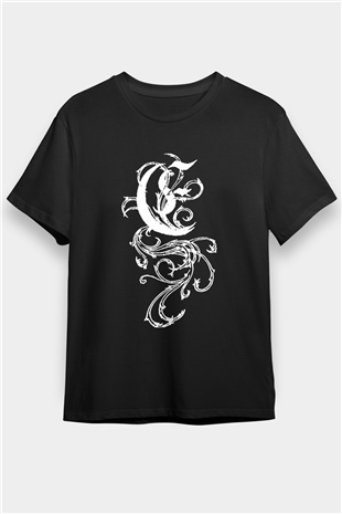 Empyrium Baskılı Unisex Siyah Tişört - Tshirt