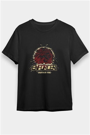 Enforcer Baskılı Unisex Siyah Tişört - Tshirt