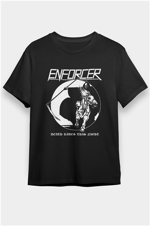 Enforcer Baskılı Unisex Siyah Tişört - Tshirt