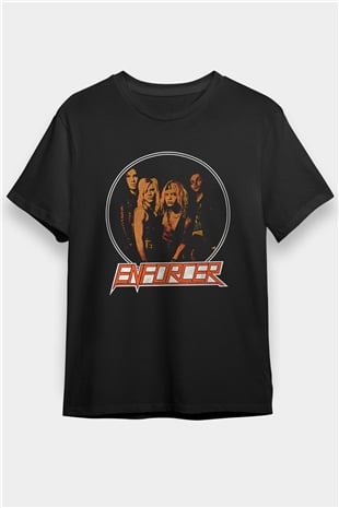 Enforcer Baskılı Unisex Siyah Tişört - Tshirt