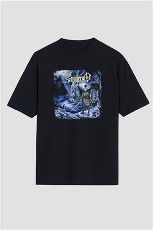 Ensiferum Baskılı Unisex Siyah Oversize Tişört