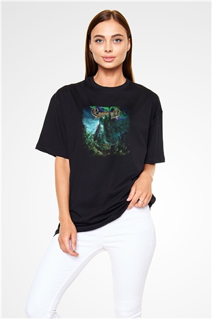 Ensiferum Baskılı Unisex Siyah Oversize Tişört