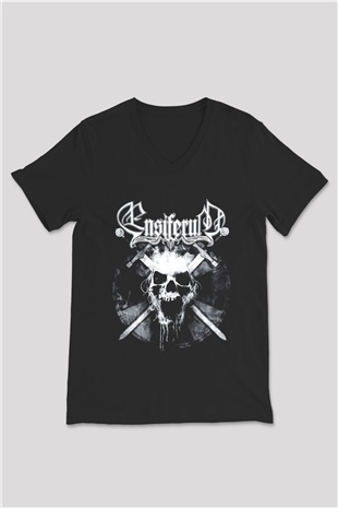 Ensiferum Siyah Unisex V Yaka Tişört T-Shirt