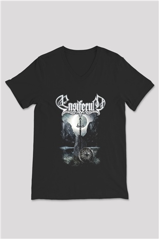 Ensiferum Siyah Unisex V Yaka Tişört T-Shirt
