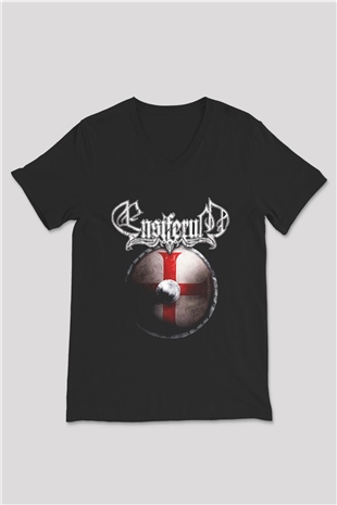 Ensiferum Siyah Unisex V Yaka Tişört T-Shirt