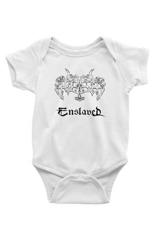 Enslaved Baskılı Beyaz Unisex Bebek Body - Zıbın