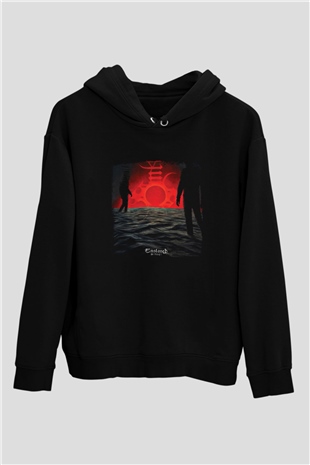 Enslaved Baskılı Unisex Siyah Hoodie