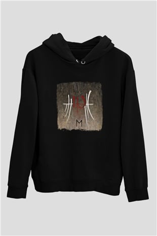 Enslaved Baskılı Unisex Siyah Hoodie