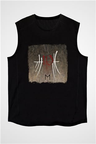 Enslaved Baskılı Unisex Siyah Kolsuz Tişört