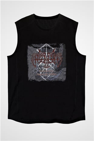 Enslaved Baskılı Unisex Siyah Kolsuz Tişört