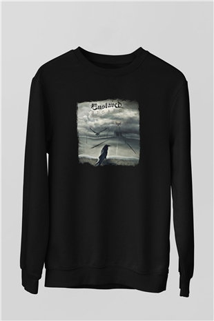 Enslaved Baskılı Unisex Siyah Sweatshirt