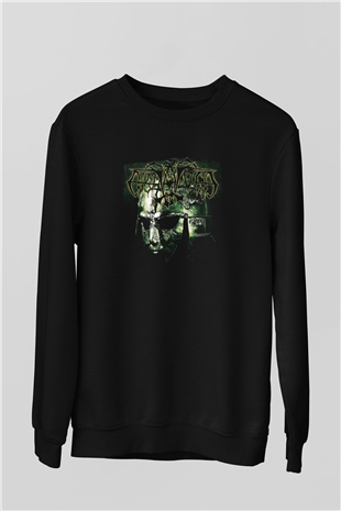 Enslaved Baskılı Unisex Siyah Sweatshirt