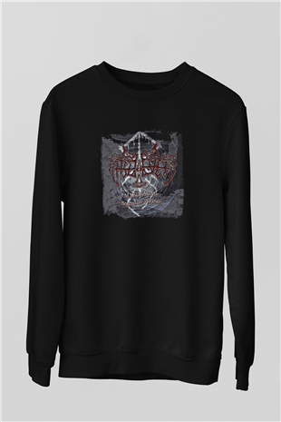 Enslaved Baskılı Unisex Siyah Sweatshirt