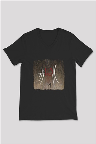 Enslaved Baskılı Unisex Siyah V Yaka Tişört