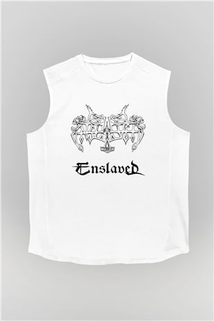 Enslaved Beyaz Unisex Kolsuz Tişört