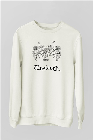 Enslaved Beyaz Unisex Sweatshirt