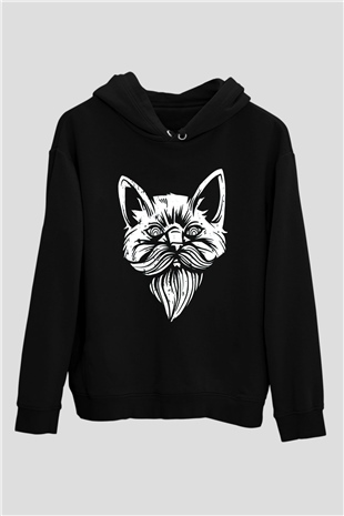Entellektüel KediSiyah  Unisex Hoodie