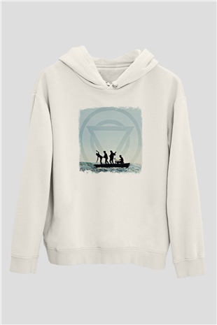 Enter Shikari Baskılı Unisex Beyaz Hoodie