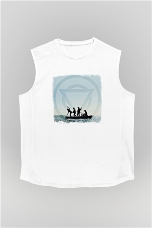 Enter Shikari Baskılı Unisex Beyaz Kolsuz Tişört