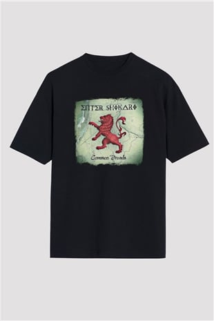 Enter Shikari Baskılı Unisex Siyah Oversize Tişört
