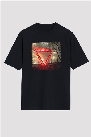 Enter Shikari Baskılı Unisex Siyah Oversize Tişört