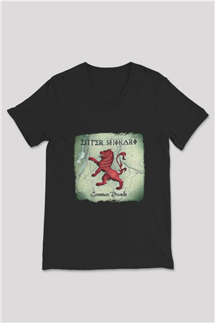Enter Shikari Baskılı Unisex Siyah V Yaka Tişört