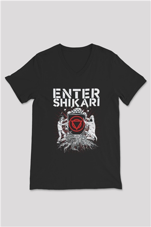 Enter Shikari Siyah Unisex V Yaka Tişört