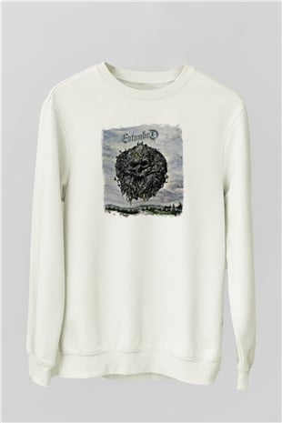 Entombed Baskılı Unisex Beyaz Sweatshirt