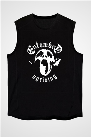 Entombed Baskılı Unisex Siyah Kolsuz Tişört