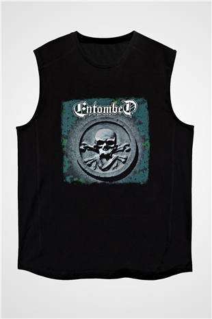 Entombed Baskılı Unisex Siyah Kolsuz Tişört