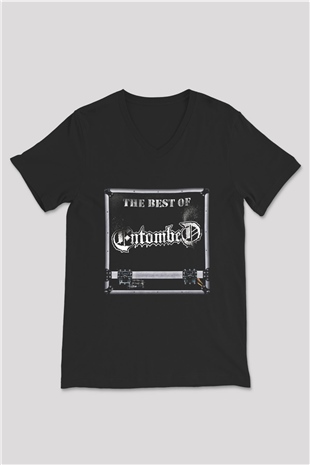 Entombed Baskılı Unisex Siyah V Yaka Tişört