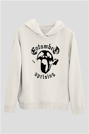 Entombed Beyaz Unisex Kapşonlu Sweatshirt
