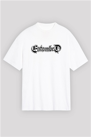 Entombed Beyaz Unisex Oversize Tişört T-Shirt