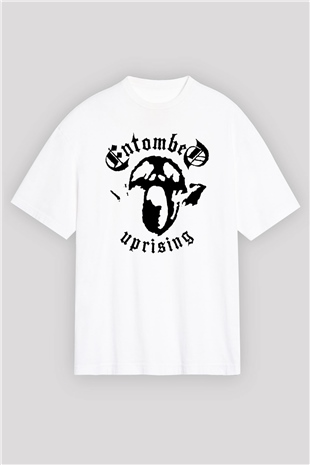 Entombed Beyaz Unisex Oversize Tişört T-Shirt