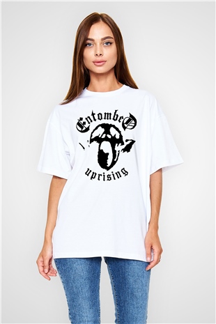 Entombed Beyaz Unisex Oversize Tişört T-Shirt