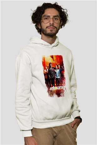 Entourage Beyaz Unisex Hoodie