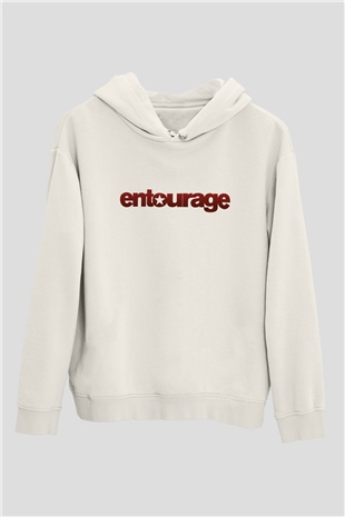 Entourage Beyaz Unisex Kapşonlu Sweatshirt