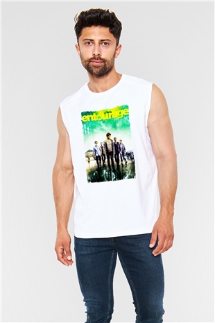 Entourage Beyaz Unisex Kolsuz Tişört