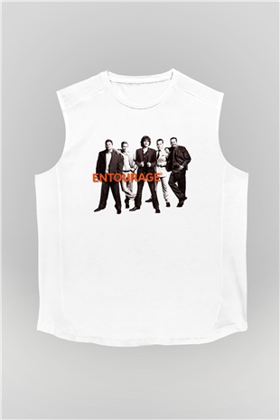 Entourage Beyaz Unisex Kolsuz Tişört