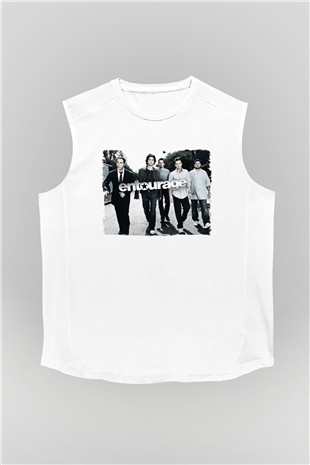Entourage Beyaz Unisex Kolsuz Tişört