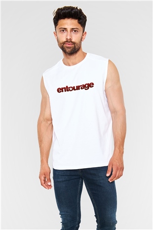 Entourage Beyaz Unisex Kolsuz Tişört